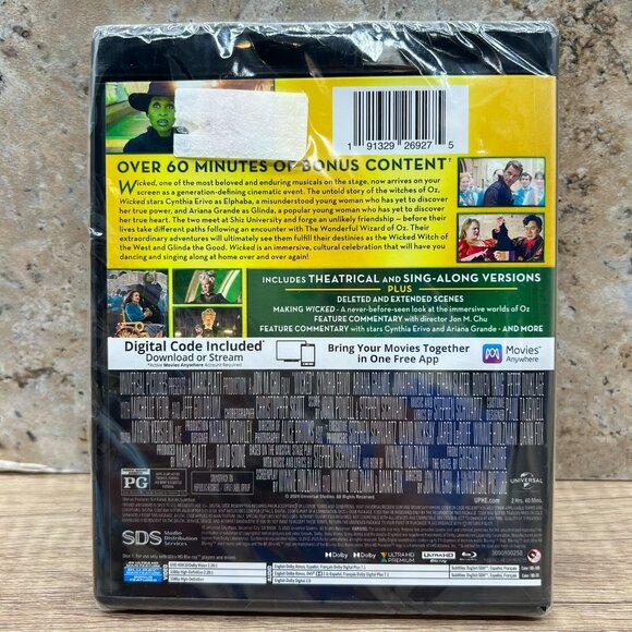 Wicked Movie 4K Ultra HD + Blu-Ray + Digital Code Theatrical Version Sing Along - Picture 2 of 3